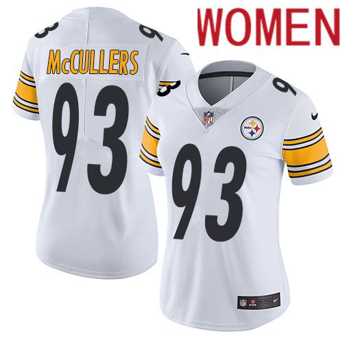Women Pittsburgh Steelers #93 Dan McCullers Nike White Vapor Limited NFL Jersey->women nfl jersey->Women Jersey